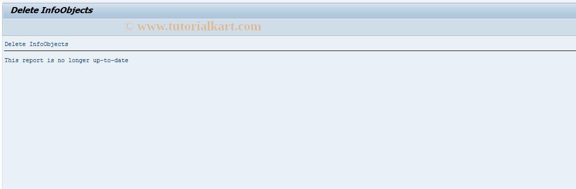 SAP TCode SBI5 - Delete InfoObjects