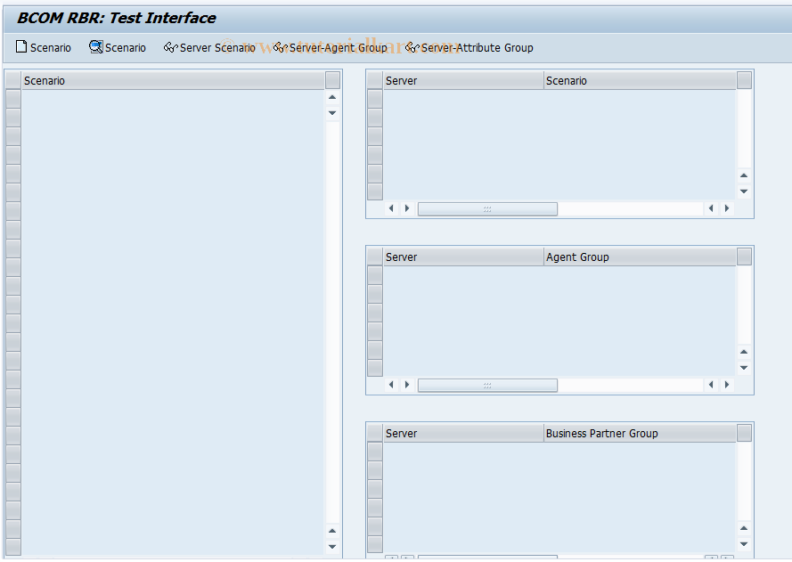 SAP TCode SBRT - BCOM RBR: Test Interface