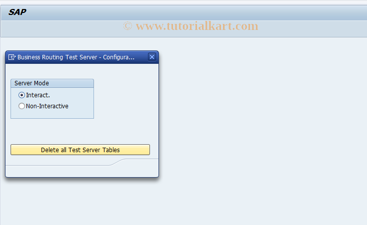 SAP TCode SBRT3 - RBR Test Server - Configuration