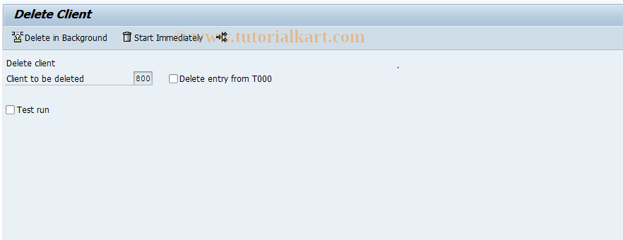 SAP TCode SCC5 - Delete Client