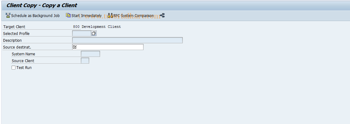 SAP TCode SCC9 - Remote Client Copy