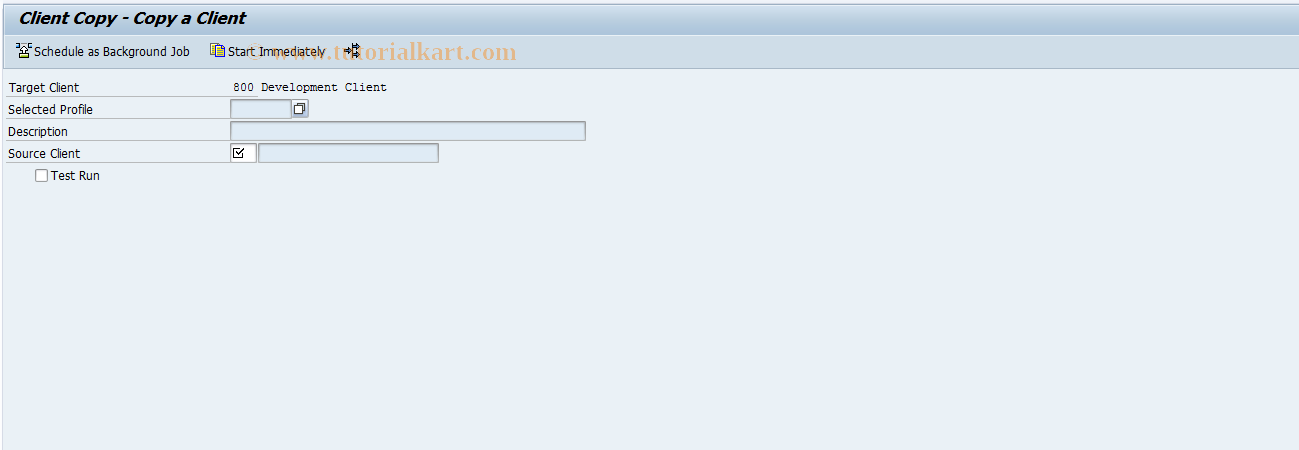 SAP TCode SCCL - Local Client Copy