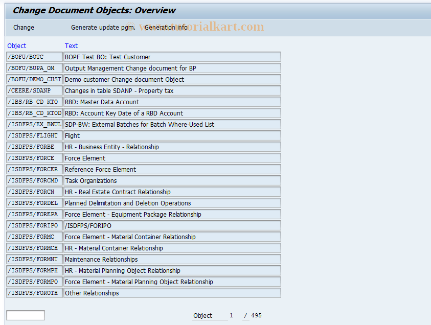 SAP TCode SCDO - Display Change Document Objects