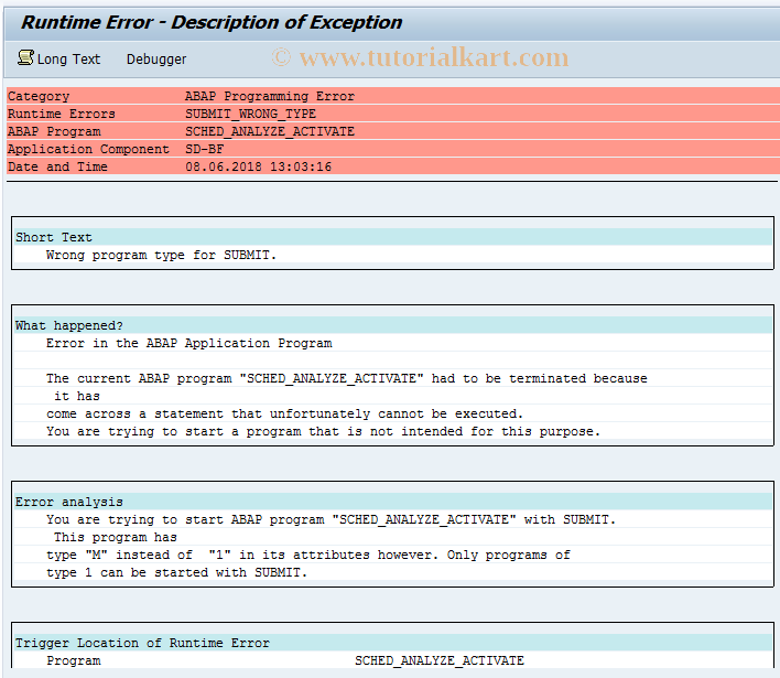 SCHED_ANALYZE_ACT SAP Tcode Activate Scheduling Analysis Transaction Code