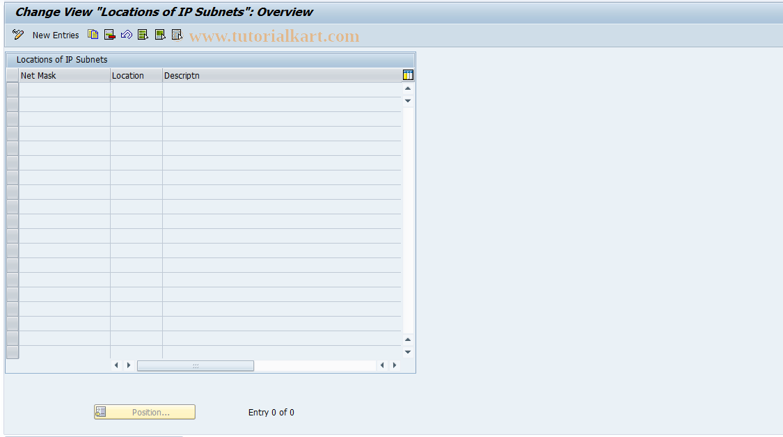 SAP TCode SCMSIP - Locations of IP Subnets