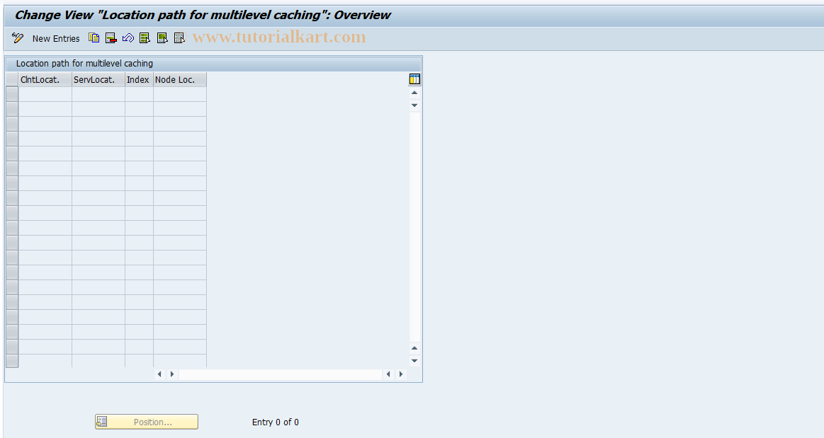 SAP TCode SCMSLP - Location Path for Caching