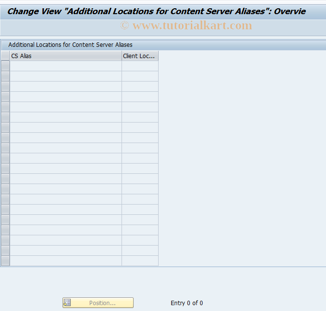 SAP TCode SCMSPL - Additional Locations for CS Alias