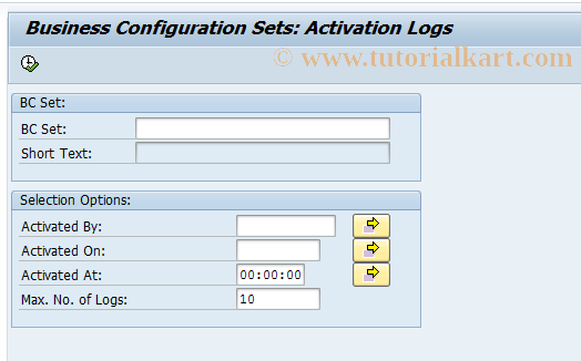 SAP TCode SCPR20PR - BC Set Activation Logs