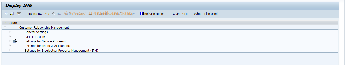 SAP TCode SCRM - CRM-Relevant IMG in PlugIn of R/3