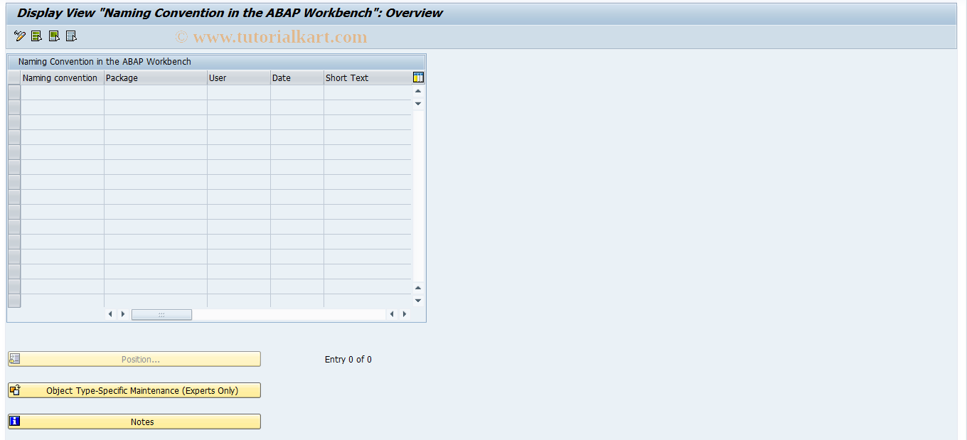 SAP TCode SCTS_RESNAME - Naming Conventions in ABAP Workbench