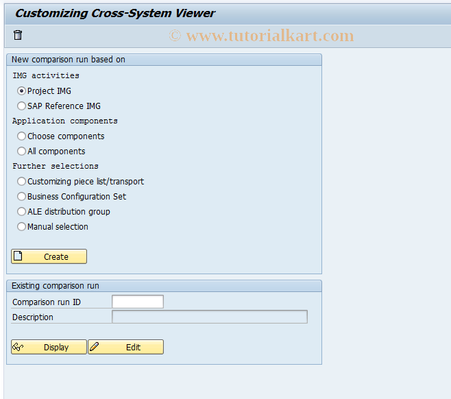SAP TCode SCU0 - Customizing Cross-System Viewer