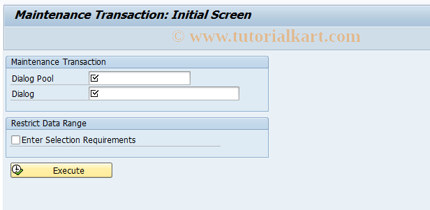 SAP TCode SDME_START - DME: Maintenance Transaction Call