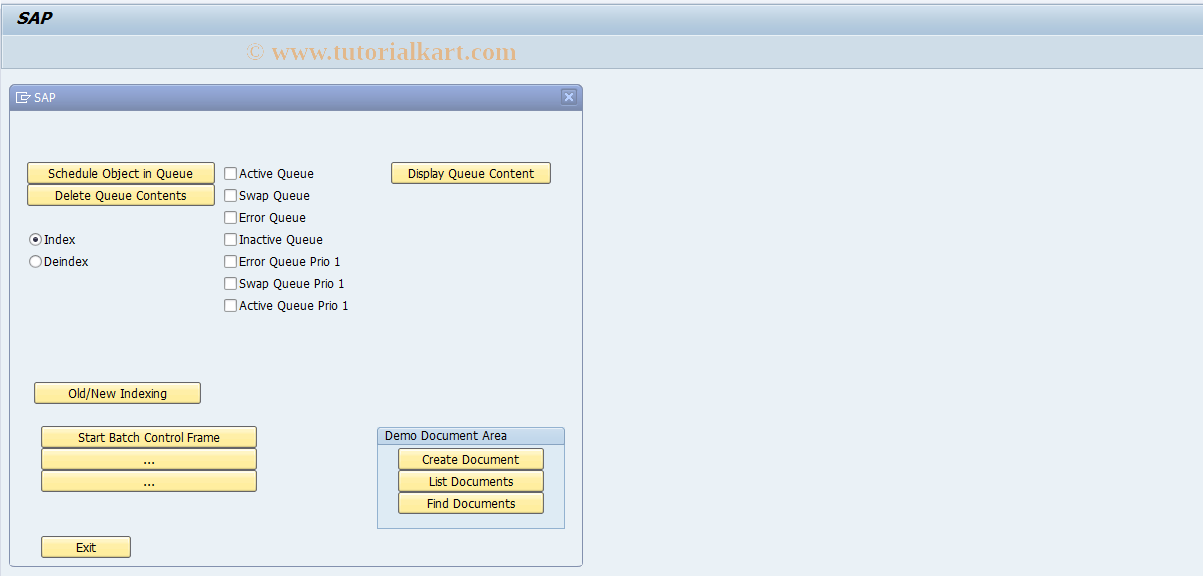 SAP TCode SDOK_QUEUE01 - Test Transaction for KPRO Queueing