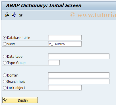 SAP TCode SE12 - ABAP Dictionary Display