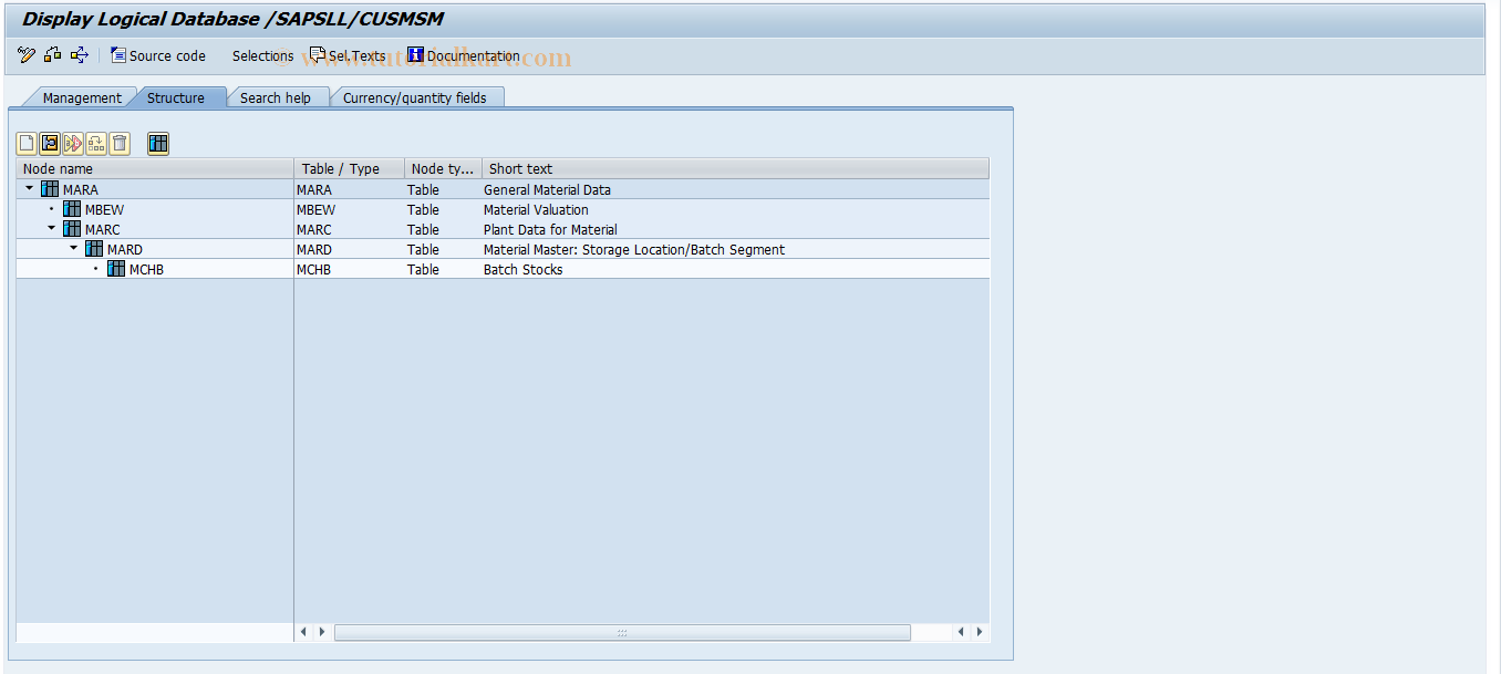SAP TCode SE36 - Logical Database Builder