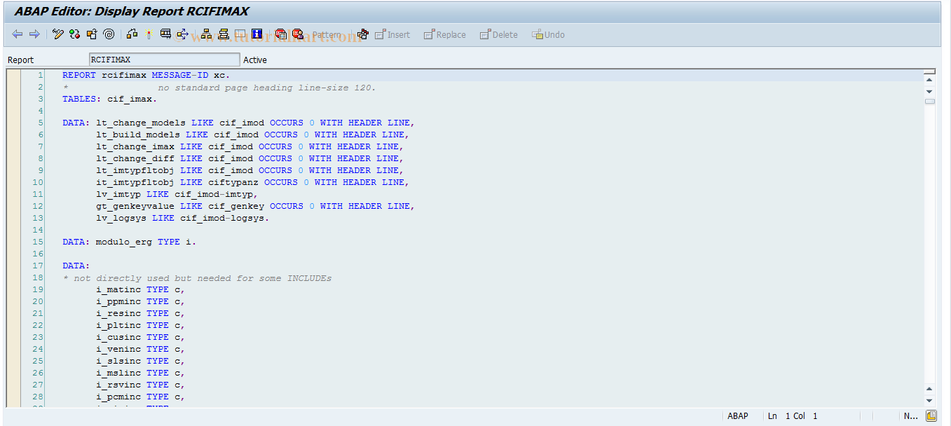 SAP TCode SE38L - SE38 with RCIFIMAX