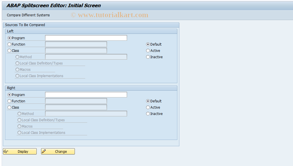 SAP TCode SE39 - Splitscreen Editor: (New)