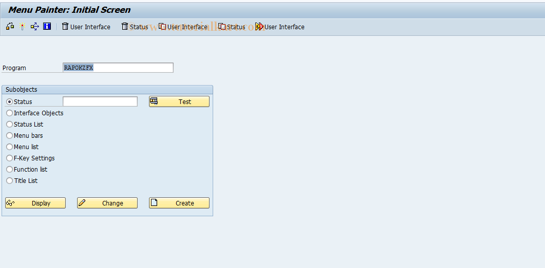 SAP TCode SE41 - Menu Painter