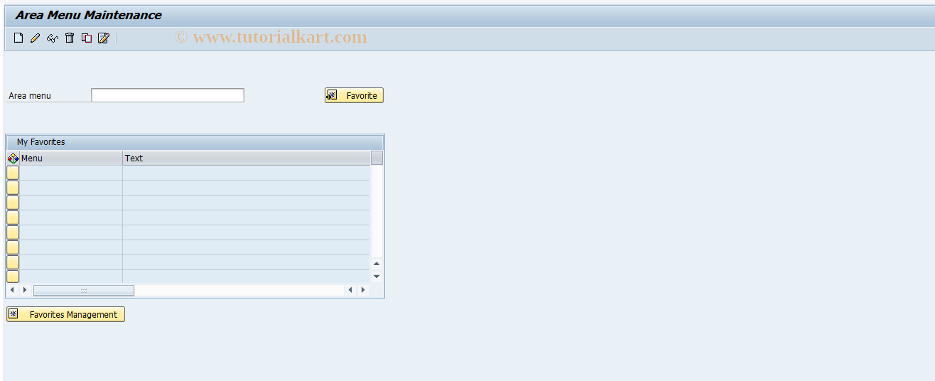 SAP TCode SE43 - Maintain Area Menu