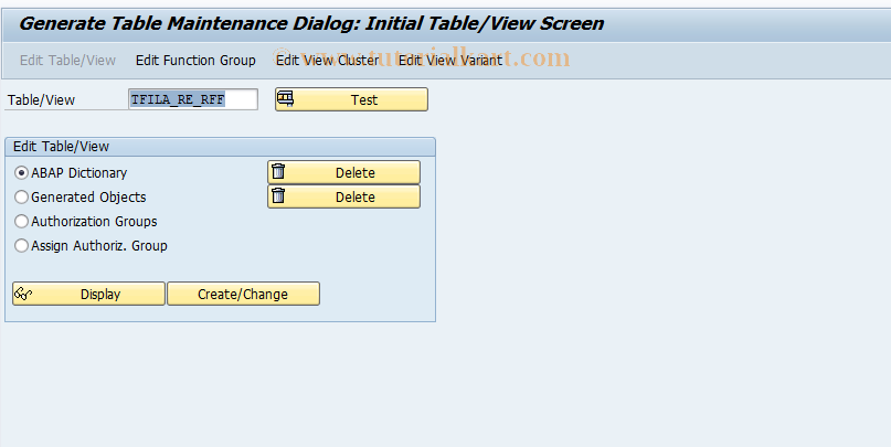 SAP TCode SE54 - Generate table view
