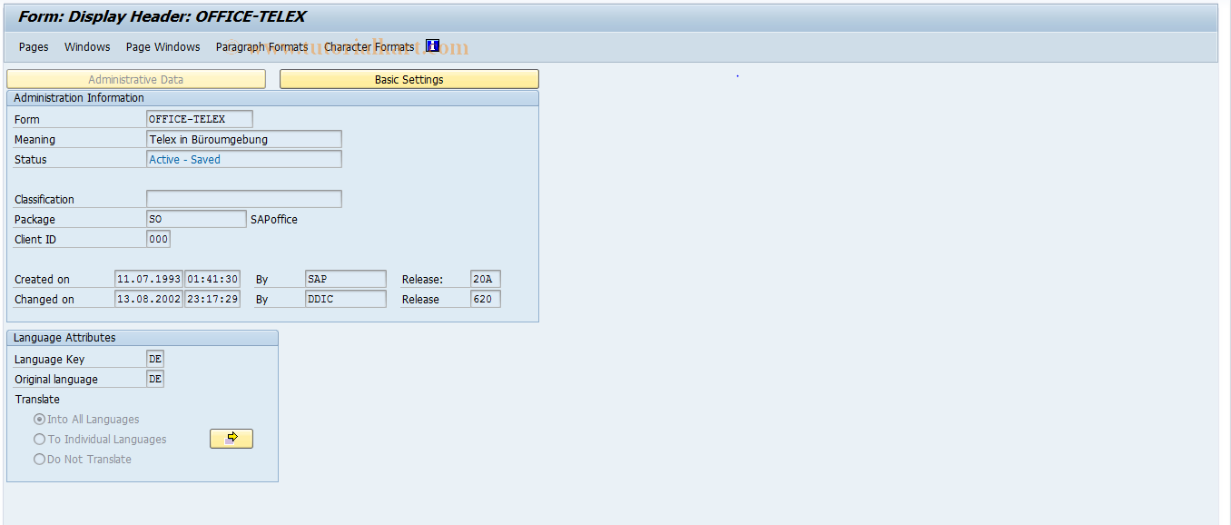 SAP TCode SE71 - SAPscript form