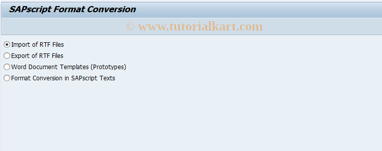 SAP TCode SE74 - SAPscript format conversion