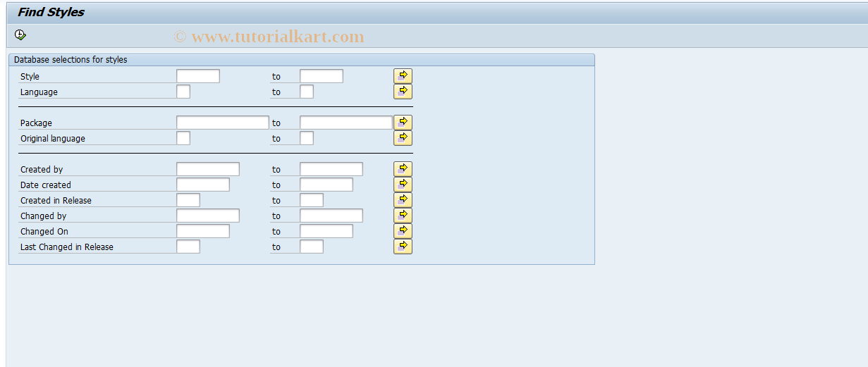 SAP TCode SE77 - SAPscript Styles Translation