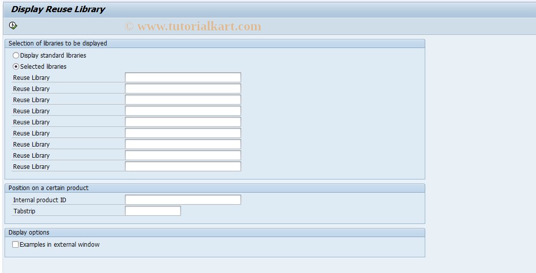 SAP TCode SE83_START - Start Reuse Library