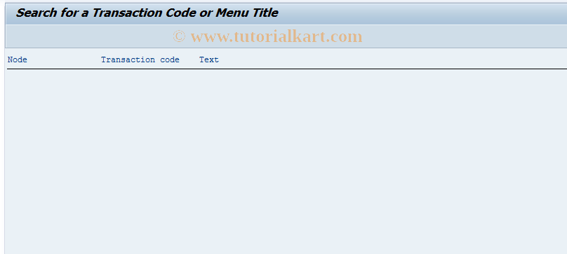 SAP TCode SEARCH_SAP_MENU - Find in SAP Menu