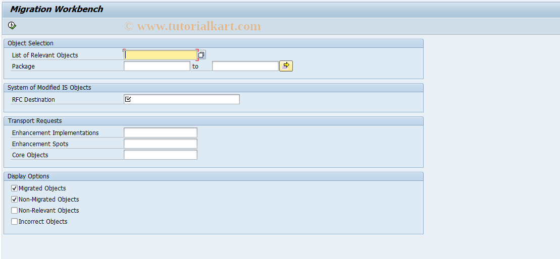 SAP TCode SEEF_MIGWB - Migration Workbench