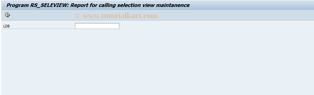 SAP TCode SELVIEW - Selection view maintenance