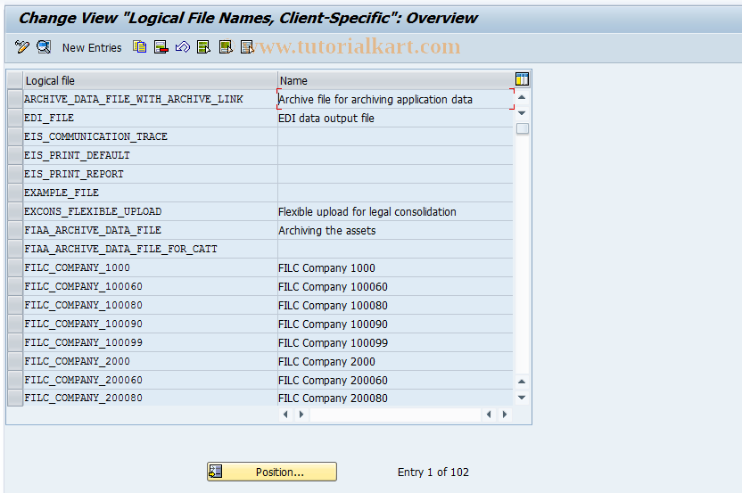 SAP TCode SF01 - Client-Specific File Names