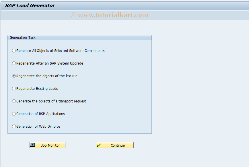 SAP TCode SGEN - SAP Load Generator