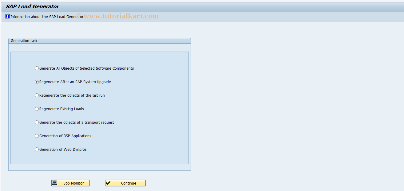 SAP TCode SGEN_OLD - SAP Load Generator