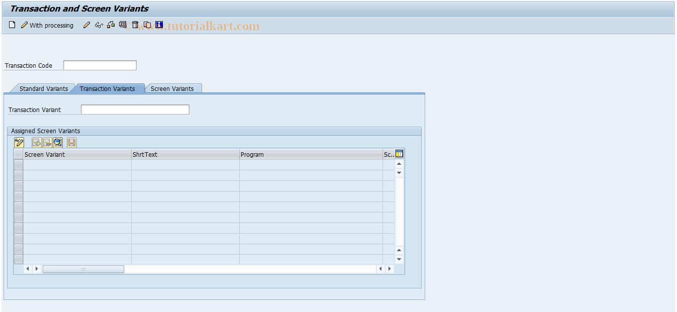 SAP TCode SHD0 - Transaction and Screen Variants