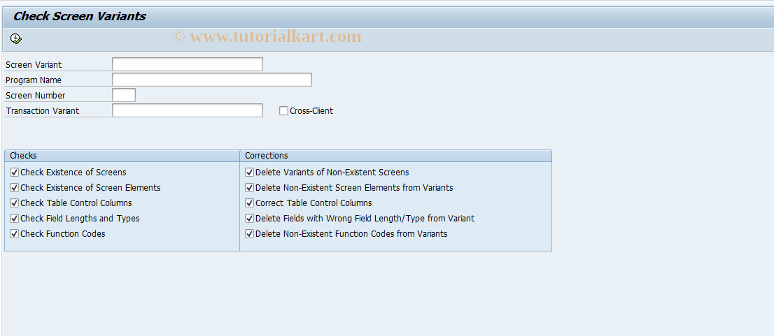 SAP TCode SHD_CHECK - Test Screen Variants and GuiXT