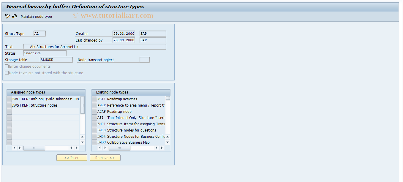 SAP TCode SHI2 - Structure buffer: Struc. type maint.
