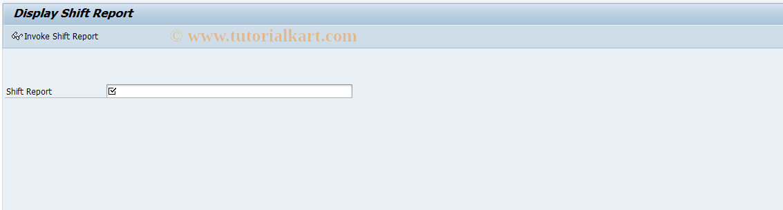 SAP TCode SHR3 - Display Shift Report