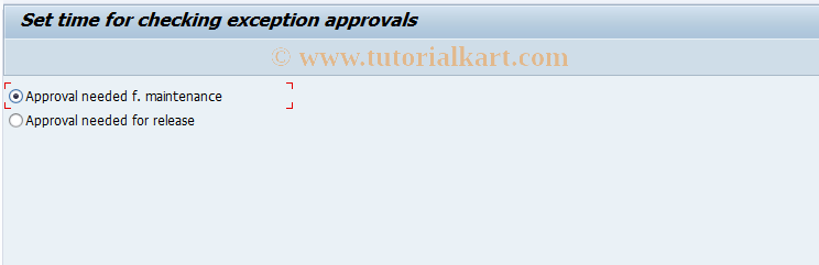 SAP TCode SHXC1 - Special Approvals Procedure