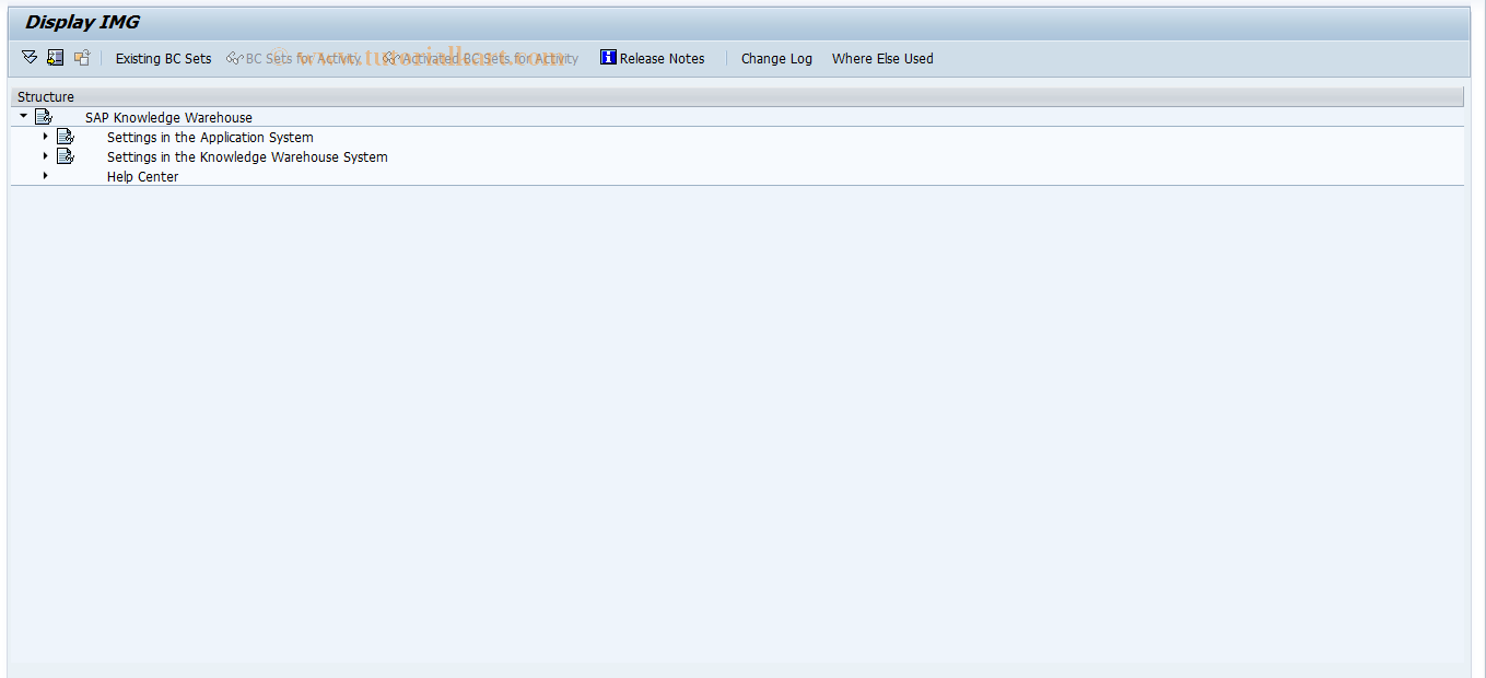 SAP TCode SI24 - Initial Screen of IMG (KW)