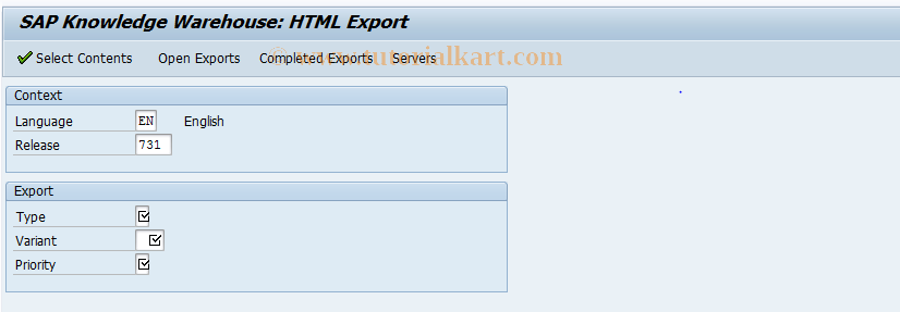 SAP TCode SI88 - HTML Export