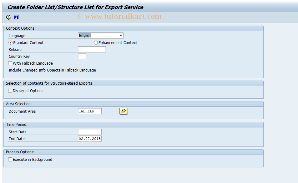 SAP TCode SI88_FOLDER_LIST - Create Folder/Structure List
