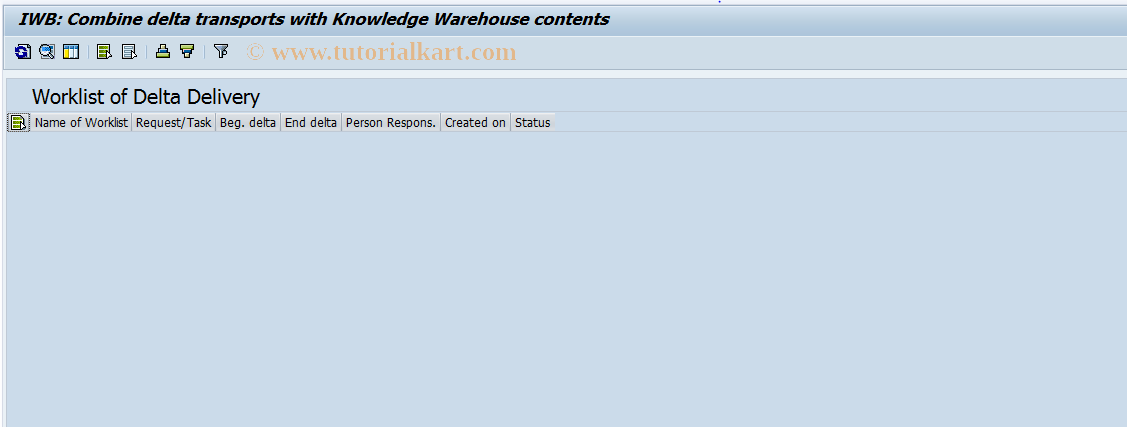 SAP TCode SIDELTA - Delta delivery of content