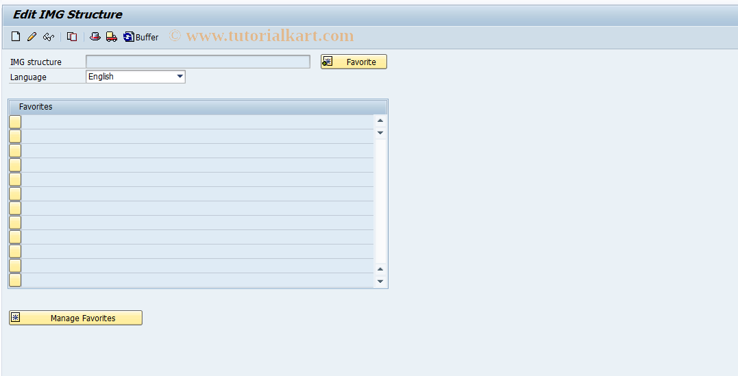 SAP TCode SIMGH - IMG Structure Maintenance