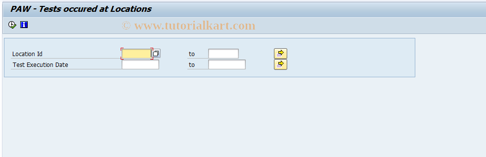 SAP TCode SL102 - Results by tests and locations