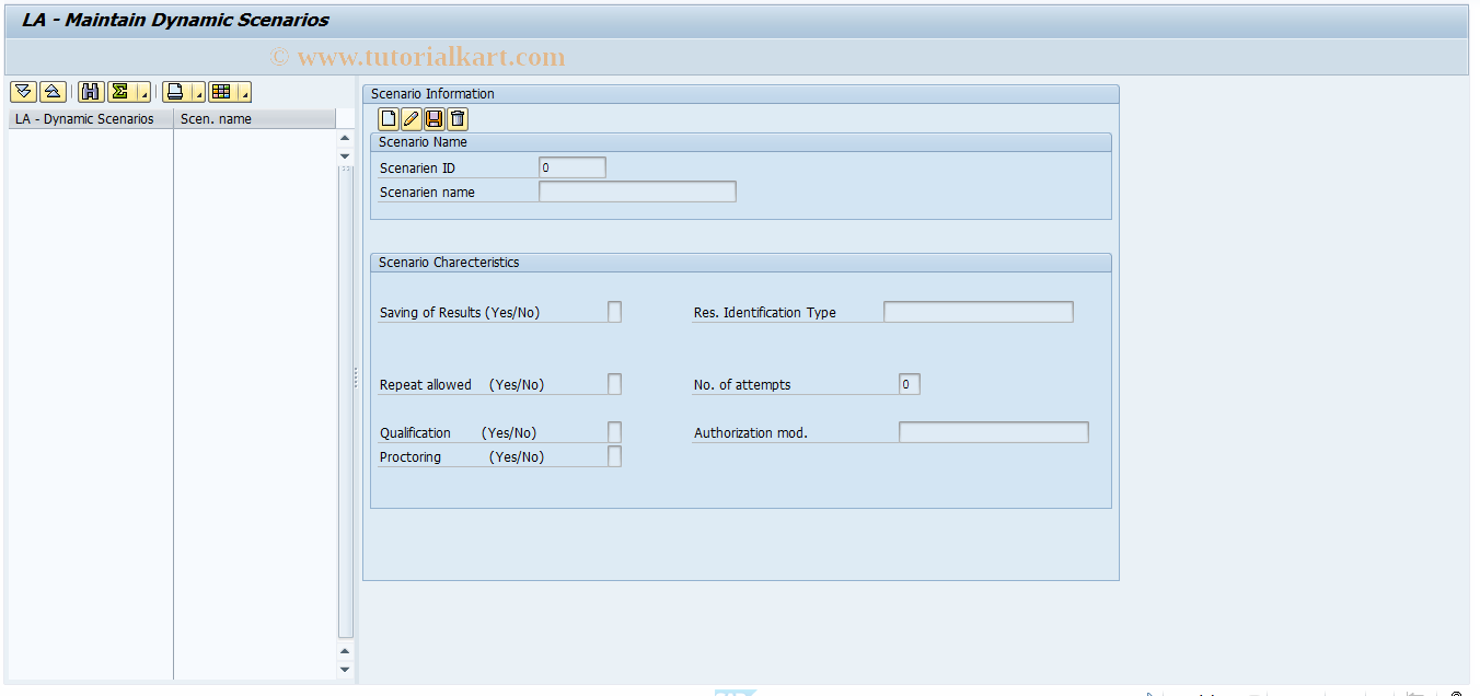 SAP TCode SL13 - PAW - Maintain Dynamic Scenarios