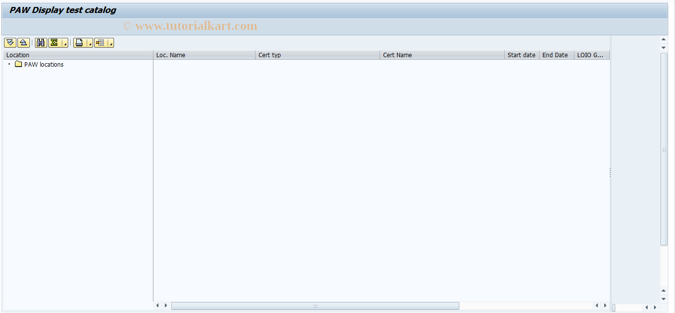 SAP TCode SL63 - PAW - Location Test-Catalog