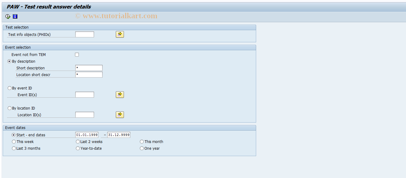 SAP TCode SL65 - PAW - Export Test Results