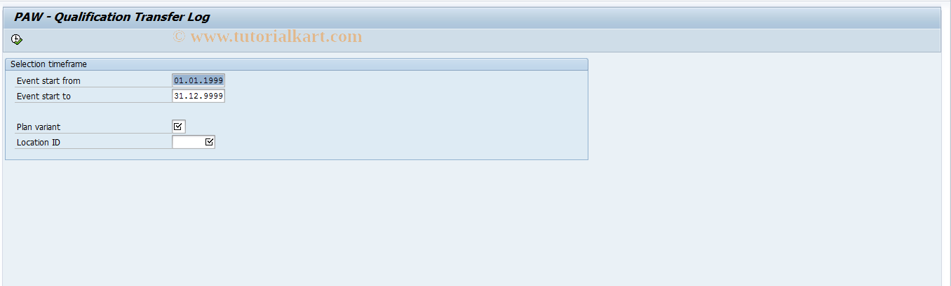 SAP TCode SL69 - PAW - Qualification Transfer Log.