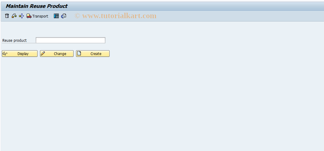 SAP TCode SLIBP - Maintain Reuse Product